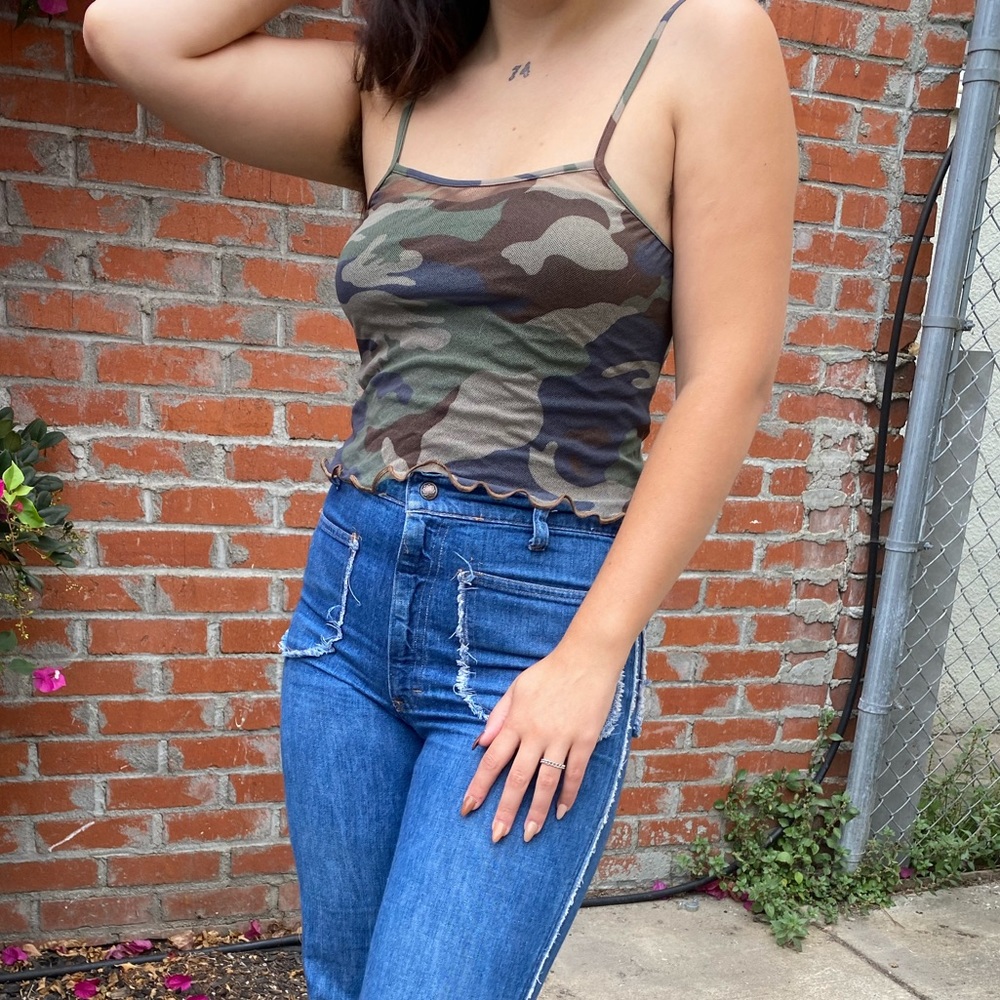 Vintage 1990s Mesh Camouflage Camisole